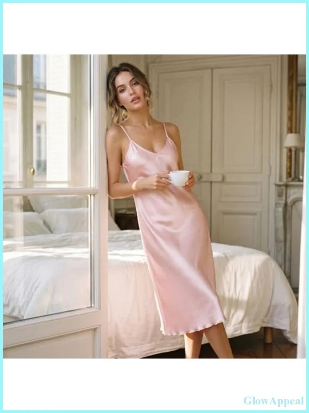 Silk Chemise Slip Dress Womens Satin Nightgown Sleeveless Adjustable Strap